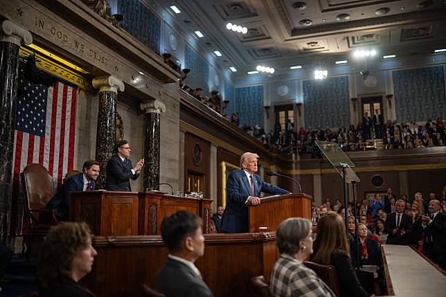 美國總統川普4日在國會發表演說。 (圖:X@POTUS)