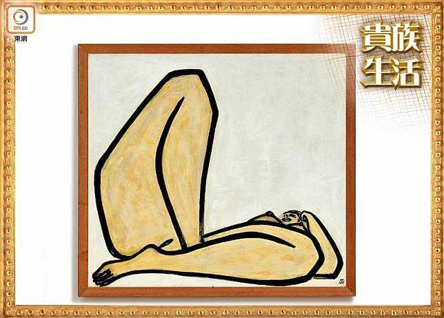 《曲腿裸女》堪稱常玉人生終極鉅作，亦為藝術家傳世最大尺幅裸女油畫之一。（互聯網）