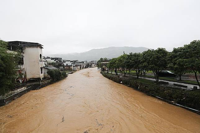 This photo shows the flood-affected Chengkan Village in Huangshan City, east China's Anhui Province, June 23, 2024. (Photo by Fan Chengzhu/Xinhua)