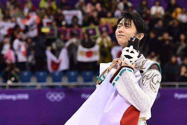 日本羽生結弦完成66年來首度連霸。法新社