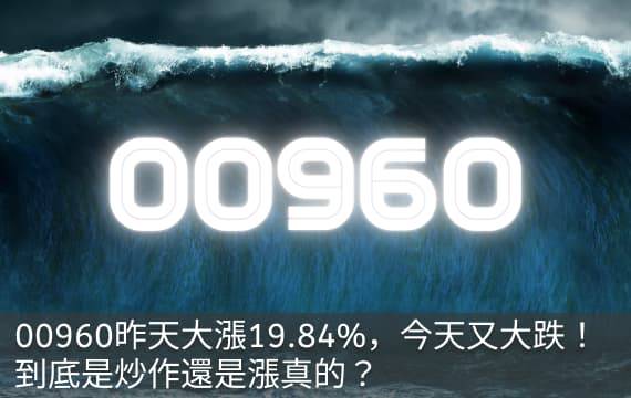 00960昨天大漲19.84%今天又大跌！是炒作還是漲真的？