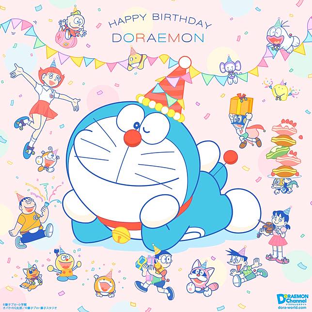 哆啦A夢官方網站在其生日前夕（2日）發布賀圖。（圖／翻攝自X@doraemonChannel）