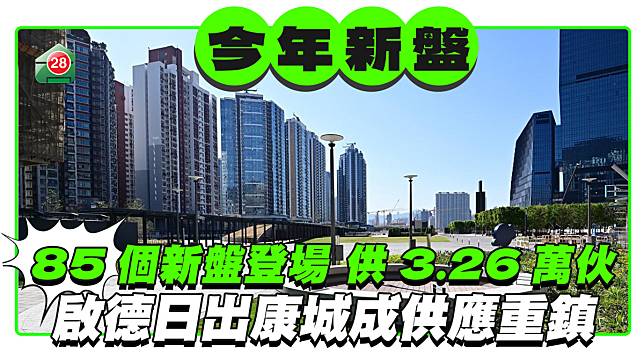 2025年85個新盤登場 提供3.26萬伙 啟德及日出康城成供應熱點