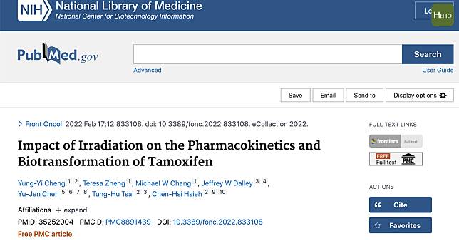 該篇研究刊登於國際腫瘤醫學頂尖期刊《Front Oncology》