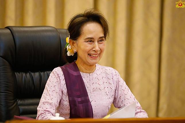 緬甸領袖翁山蘇姬。   圖：取自緬甸全國民主聯盟官網（資料照片）