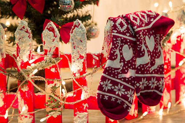 seasonal winter socks by th Christmas decoration