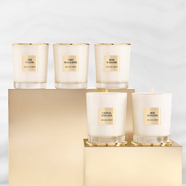 Armani Prive高級訂製香氛蠟燭全系列情境圖。
