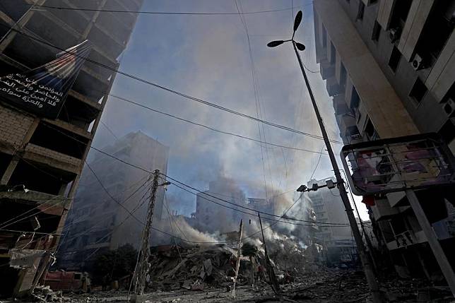 This photo shows damages caused by Israeli airstrikes in Beirut, Lebanon, on Oct. 3, 2024. Since Sept. 23, the Israeli army has been launching an unprecedented, intensive air attack on Lebanon in a dangerous escalation with Hezbollah. (Xinhua/Bilal Jawich)