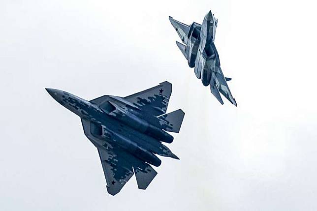 俄羅斯第五代戰機「蘇愷57」（Su-57）。（AP）