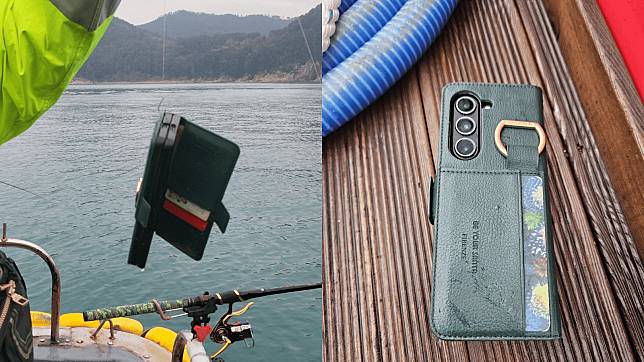南韓一名網友日前在網路論壇上發文，表示自己在釣魚時釣到一台三星手機。（翻攝自南韓網路論壇에펨코리아 갈무리）
