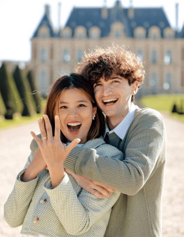 法籍YouTuber路易與台灣女友Ada穩交5年求婚成功。 圖：翻攝自IG＠bonjour.louis