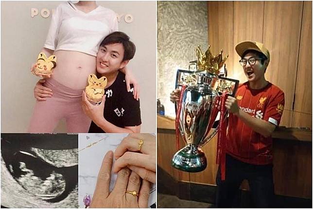 黃靖倫37歲生日，宣布成人夫、人父；黃靖倫最愛的球隊奪冠，他開心捧盃。（翻攝自黃靖倫臉書）