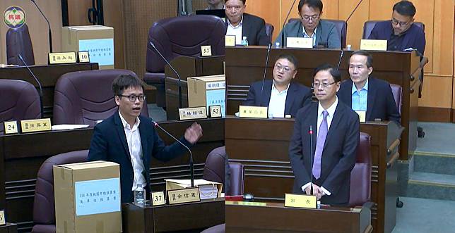 桃園市議員余信憲提出張善政率團訪美及貝里斯等質詢事項。圖：截自桃園市議會官網