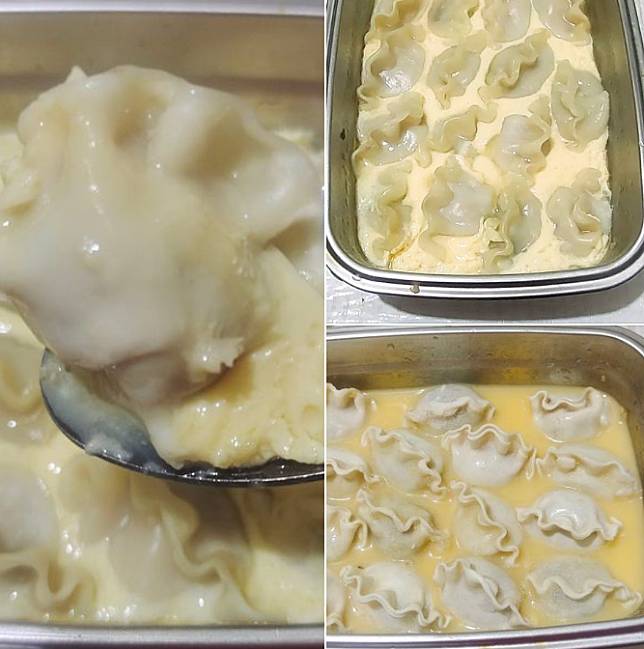 近日一名網友分享了「不開火」就能做出的「完美水餃蒸蛋」，成品出爐引起網友熱議。(圖片擷取自臉書-全聯消費經驗老實說)