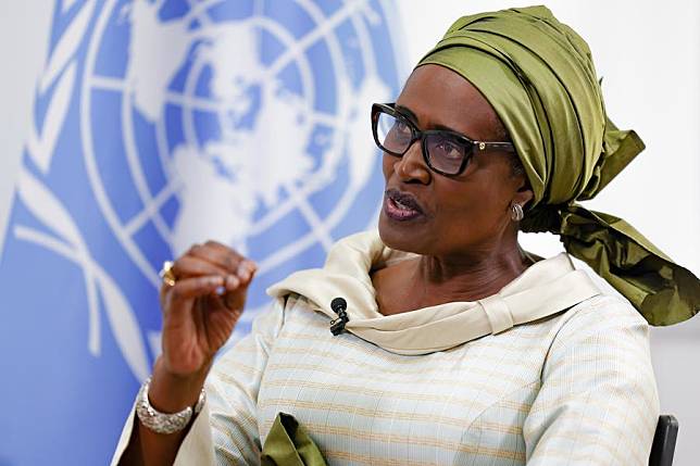 Winnie Byanyima, executive director of the Joint United Nations Programme on HIV/AIDS (UNAIDS), who also serves as the under-secretary-general of the United Nations, speaks during an interview with Xinhua in Beijing, capital of China, July 12, 2024. (UNAIDS/Handout via Xinhua)