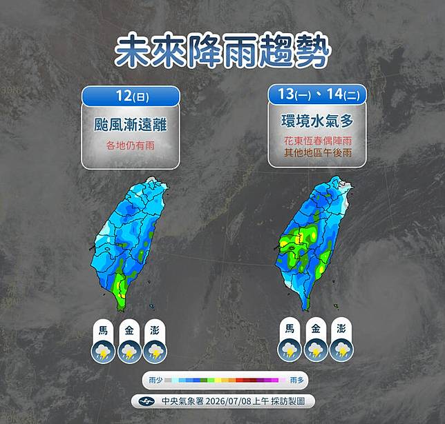 未來降雨趨勢。(圖由氣象署提供)