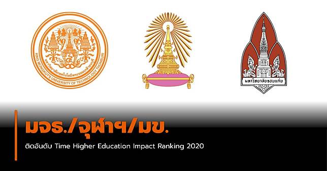 มจธ./จุฬาฯ/มข. นำมหาลัยไทยติดอันดับ Time Higher Education Impact Ranking 2020