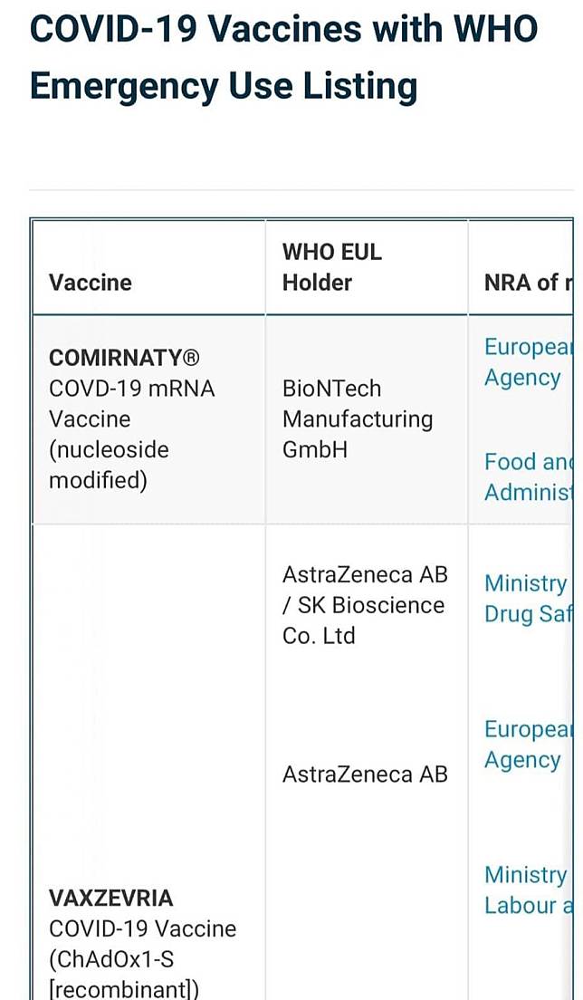由於高端尚未被WHO承認，因此不在日本認可的疫苗注射證明名單內。   圖：翻攝自謝長廷臉書
