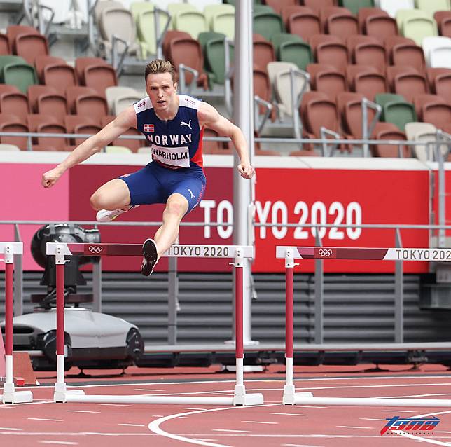 Karsten Warholm是奧運男子400公尺跨欄金牌熱門。（達志影像資料照）