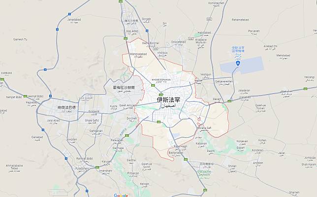 伊朗伊斯法罕省19日傳出爆炸。（圖／翻攝Google Map）