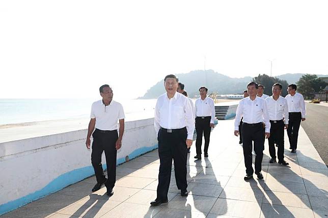 Chinese President Xi Jinping, also general secretary of the Communist Party of China Central Committee and chairman of the Central Military Commission, visits Aojiao Village of Dongshan County in the city of Zhangzhou, southeast China's Fujian Province, Oct. 15, 2024. (Xinhua/Ju Peng)