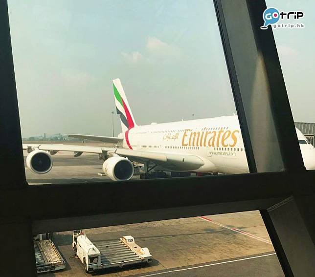 空中巨無霸A380執飛，所以機內空間相對闊落。