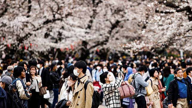 日本東京上野公園，圖為2023年3月21日。路透社