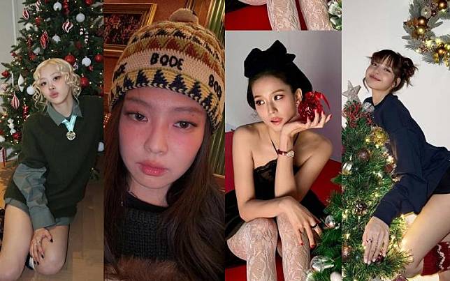 BLACKPINK成員LISA、JISOO、ROSÉ、Jennie說好一起發IG過聖誕！4人聖誕跨年這樣過！