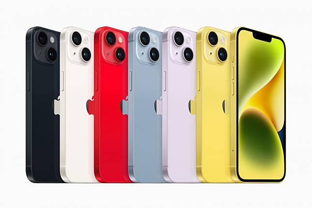 iPhone 14、iPhone 14 Plus加入「黃色」春季新色。(圖／蘋果提供)