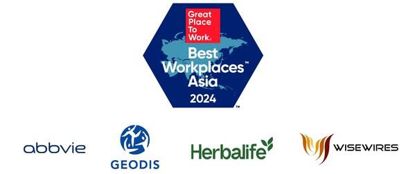 Best Workplaces in Asia 2024- Abbvie, Geodis, Herbalife, WiseWires