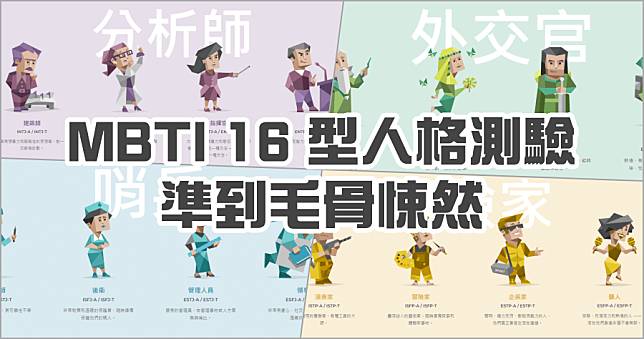 MBTI 人格測試 (中文) 16 種人格你是哪一種？有心理學家研究做為基礎