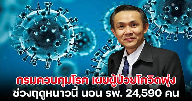 มันกลับมาแล้ว! กรมควบคุมโรค เผยผู้ป่วยโควิดพุ่ง ช่วงฤดูหนาวนี้ นอน รพ. 24,590 คน