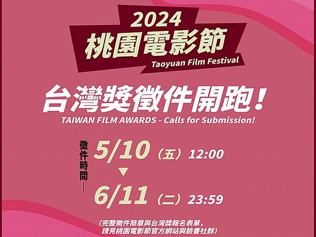 二０二四桃園電影節「台灣獎」徵件主題為「美好未來」，即日起徵件至六月十一日。（文化局提供）