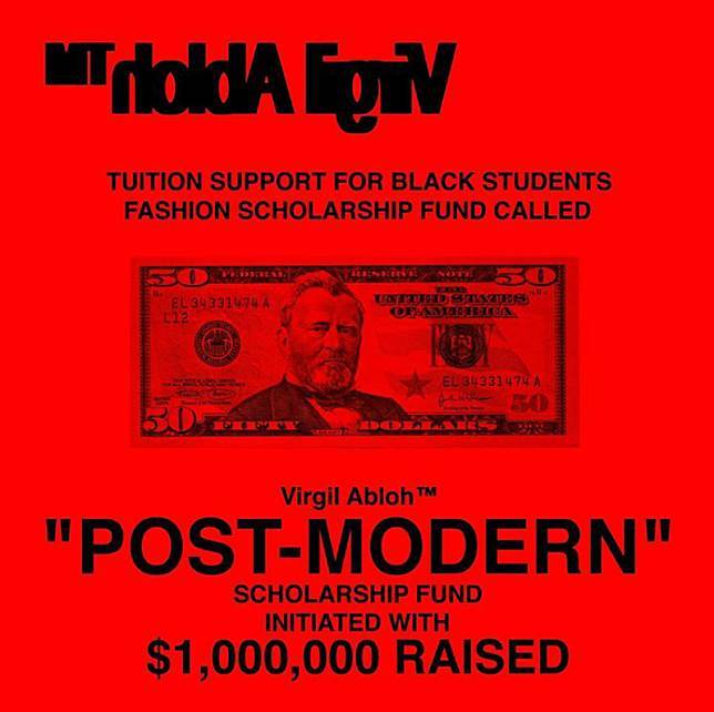 Virgil Abloh 生前為「POST-MODERN」獎學金不遺餘力。圖片來源：<a href=