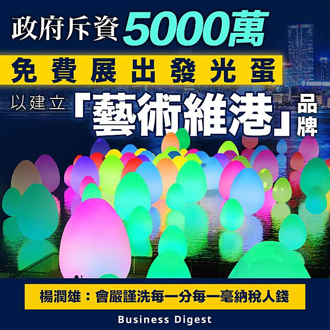 【盛事經濟】政府斥資5000萬免費展出發光蛋以建立「藝術維港」品牌