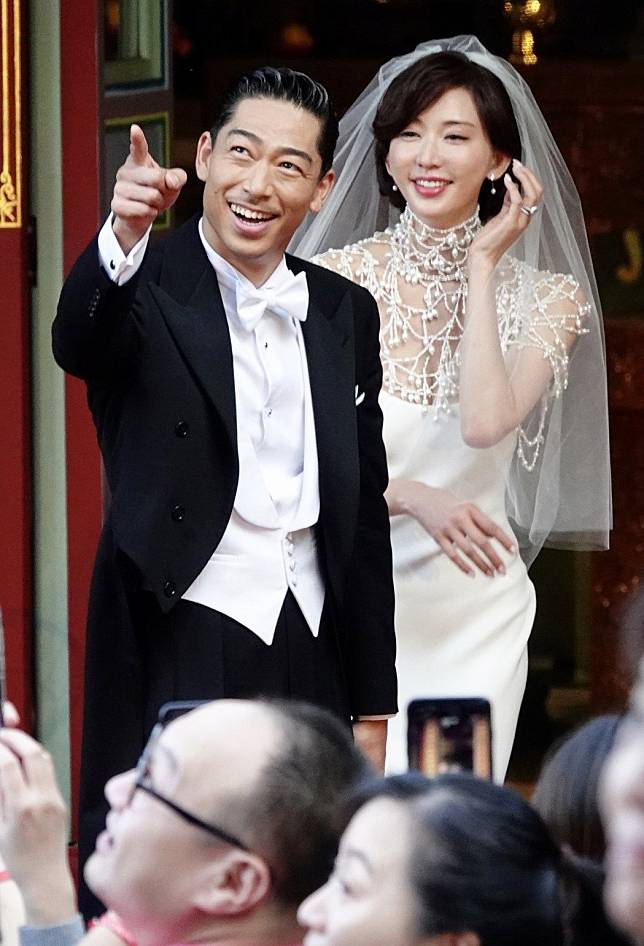 林志玲與AKIRA完成世紀婚禮，在全臺吳氏大宗祠進行婚禮儀式。記者林伯東／攝影