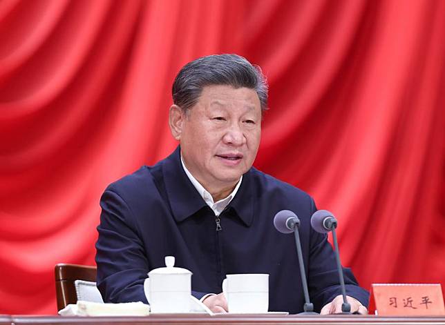 Chinese President Xi Jinping, also general secretary of the Communist Party of China (CPC) Central Committee and chairman of the Central Military Commission, addresses the opening of a study session at the Party School of the CPC Central Committee (National Academy of Governance) for principal officials at the provincial and ministerial level, Oct. 29, 2024. The session is themed on implementing the guiding principles of the third plenary session of the 20th CPC Central Committee. (Xinhua/Ju Peng)