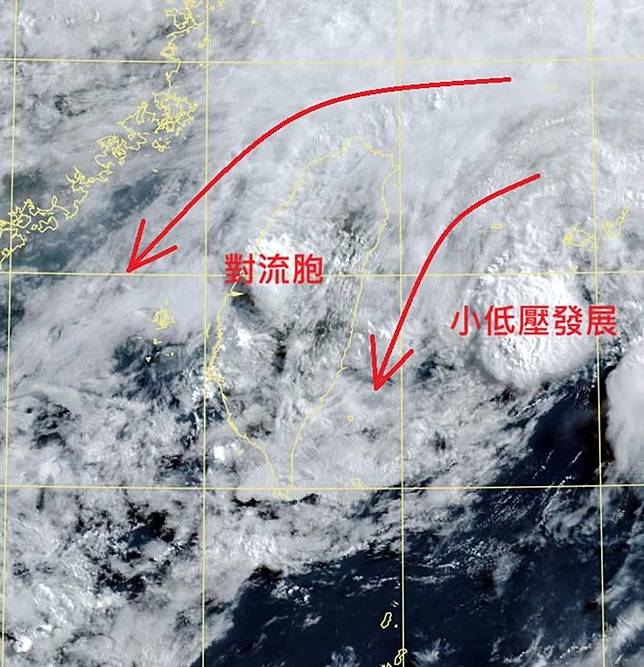 鄭明典表示，目前大環境已轉為偏東風型態，但台灣周邊低層風場仍呈現複雜環流。圖／翻攝自鄭明典臉書