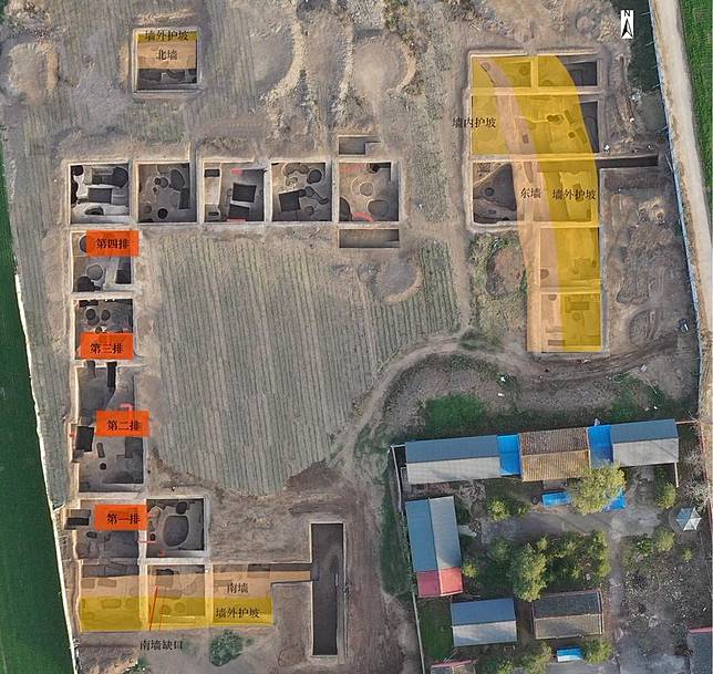 This undated diagram shows the partial excavated area of the Liuzhuang relic site in Taikang County, Zhoukou City, central China's Henan Province. (Henan Provincial Institute of Cultural Heritage and Archaeology/Handout via Xinhua)