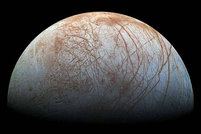 木星衛星「木衛二」（Europa，歐羅巴）（NASA）
