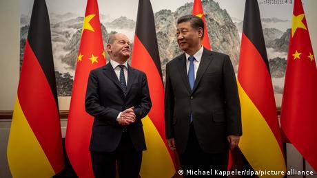 中國國家主席習近平與德國總理肖爾茨會面。