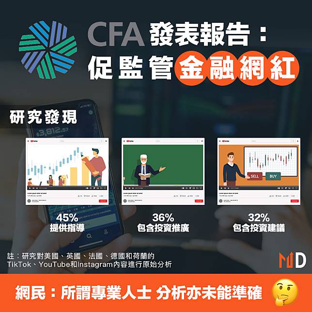【#投資市場】CFA發表報告：促監管金融網紅