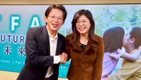 黃國昌、鄭麗文出席「搶救少子國安危機TFA 助台灣一臂之力！」記者會。李政龍攝