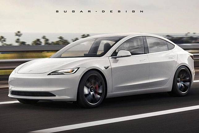 新款 Model 3 預計在今年第三季登場，此為新車預想圖。