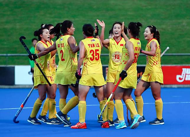 China players celebrate a goal against Japan in Perth, Australia, April 27, 2024. (Xinhua/Ma Ping)
