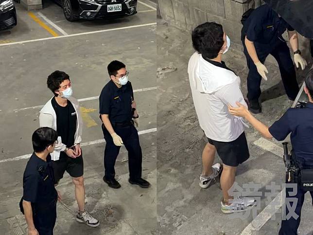 孫安佐遭裁定羈押禁見，被戴上手銬、腳鐐步上囚車。顏凱勗攝