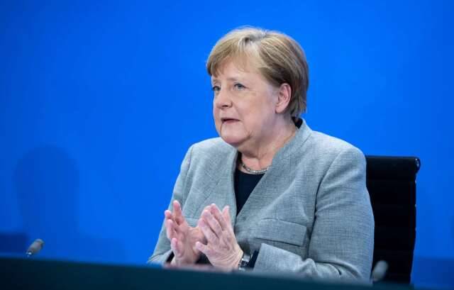 週三德國總理梅克爾 (Angela Merkel) 宣布逐步解封計畫 (圖片：AFP)