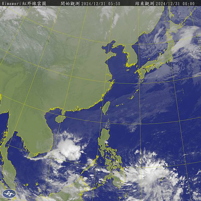 大臺北、東半部雲量較多，東半部地區及恆春半島有零星短暫雨，下午起西半部及澎湖雲量也由南到北逐漸增加，晚上開始中南部山區有零星降雨機率。（圖：氣象署網站）