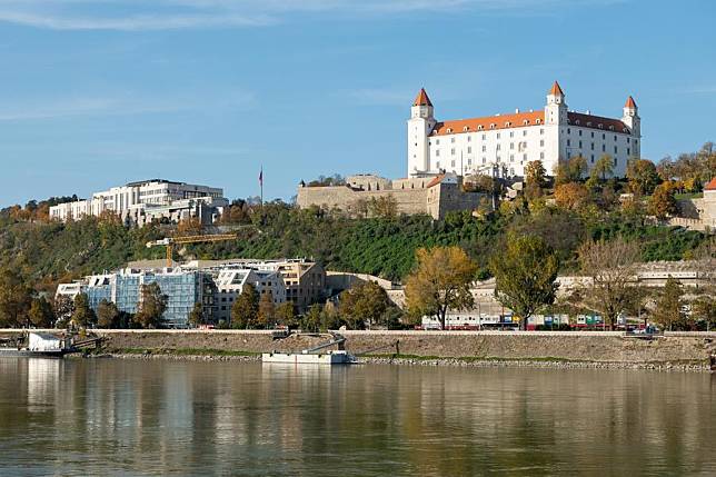 This photo taken on Oct. 28, 2024 shows the Bratislava Castle in Bratislava, capital of Slovakia. (Photo by Peter Lahky/Xinhua)