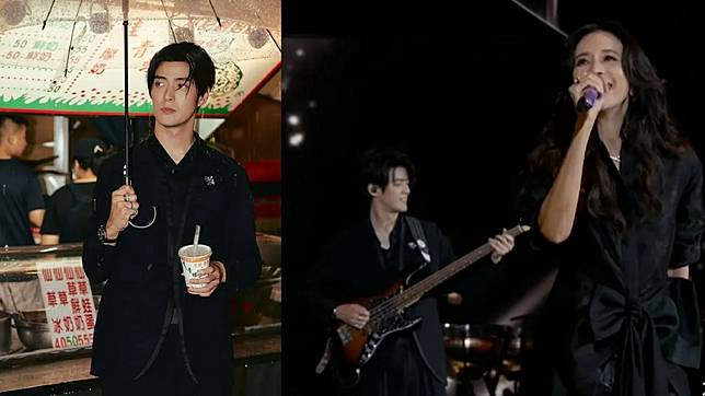 李銖銜（左）首次來台演出，與莫文蔚沸騰金曲獎舞台，也抽空逛夜市。翻攝李銖銜IG、微博